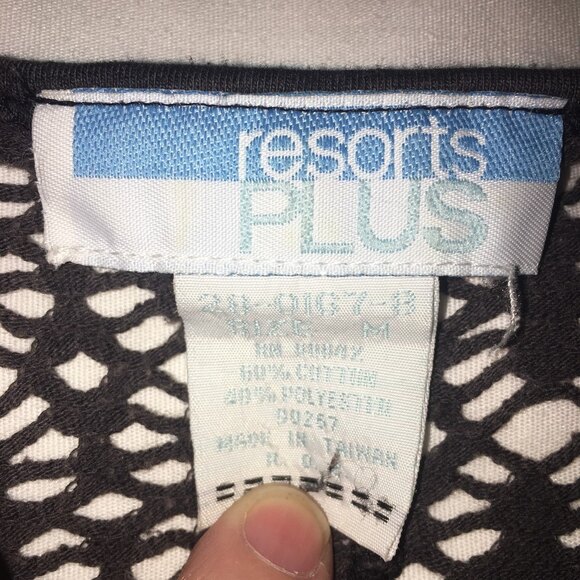 Resorts Plus coverup Womens M army green open thin knit shirt mini dress Beachy - Picture 3 of 5